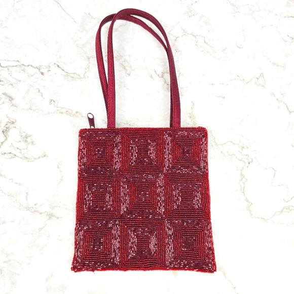 Halloween Handbags - Elegant Red Beaded Women's Bag